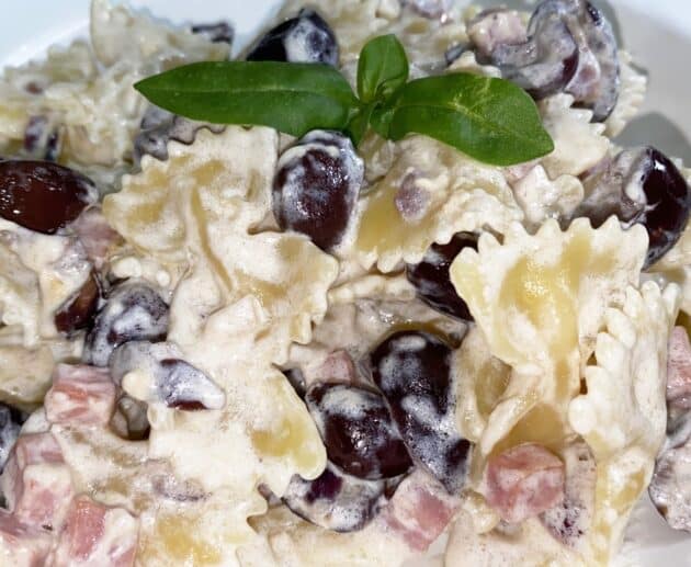 farfalle panna olive e prosciutto cotto