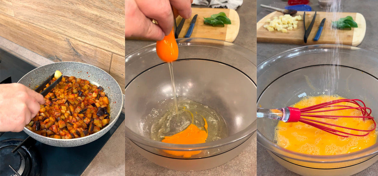 Frittata di melanzane rossa