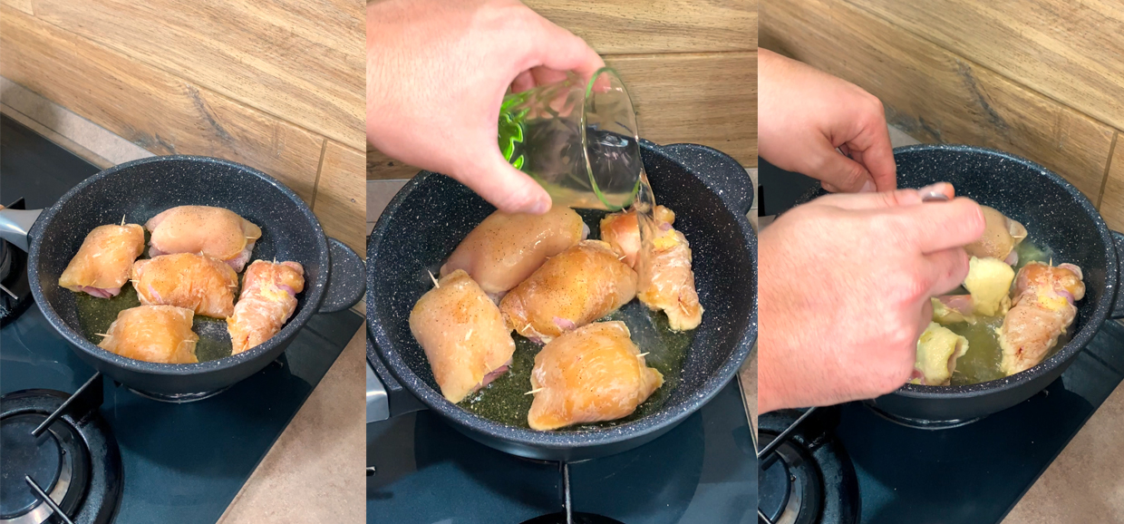 Involtini di pollo in padella facilissimi