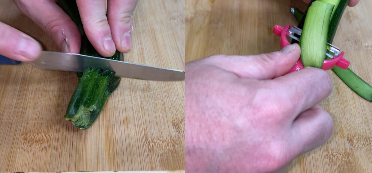 Pulire e affettare le zucchine