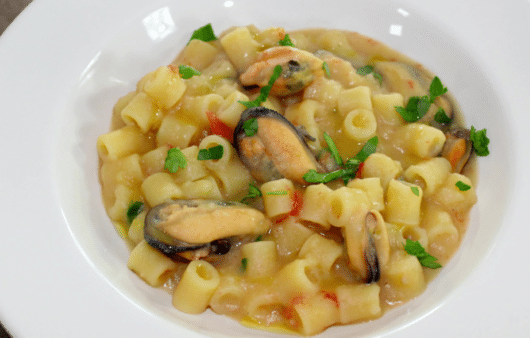Pasta patate e cozze cremosa