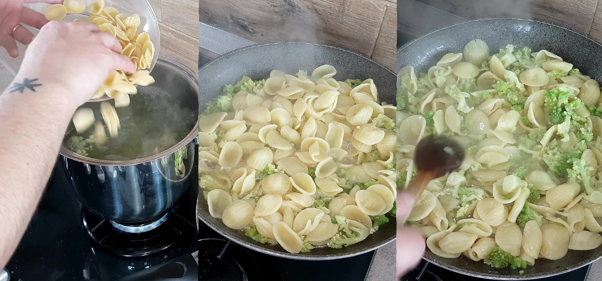 Pasta broccoletti e sgombro in scatola