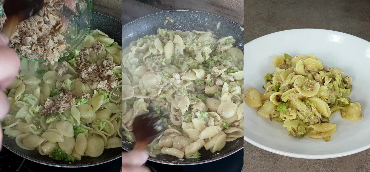 Pasta broccoletti e sgombro in scatola