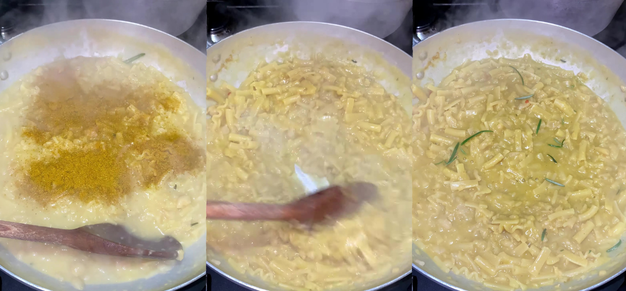 Pasta e ceci col curry