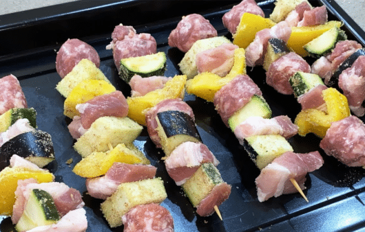 Spiedini di carne e verdure a modo mio