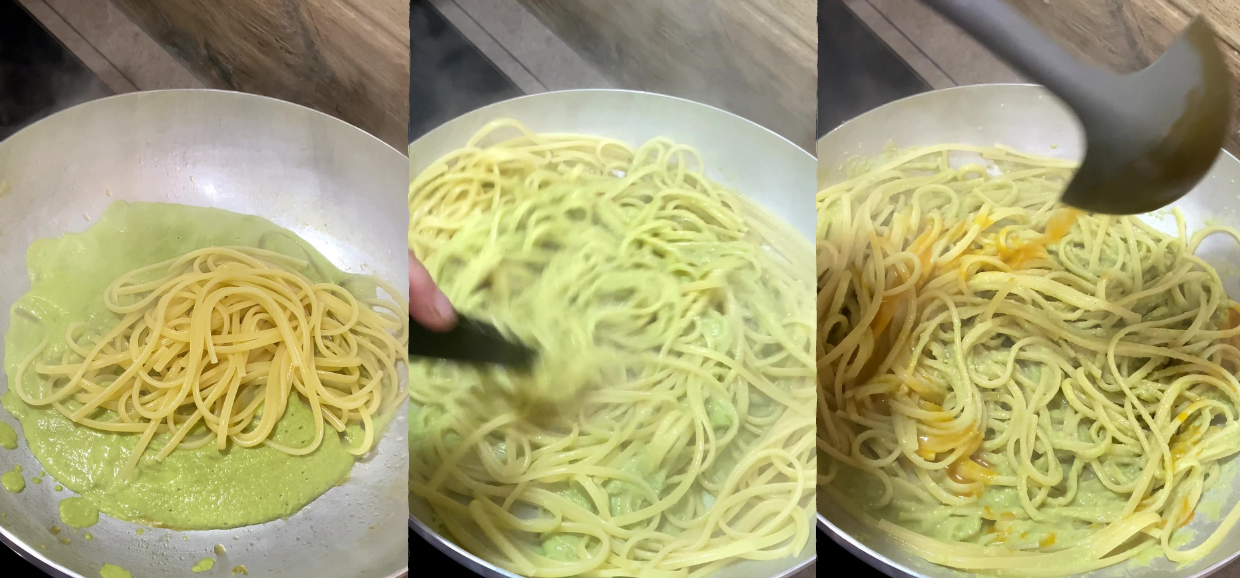 Linguine fave, cozze e gamberoni