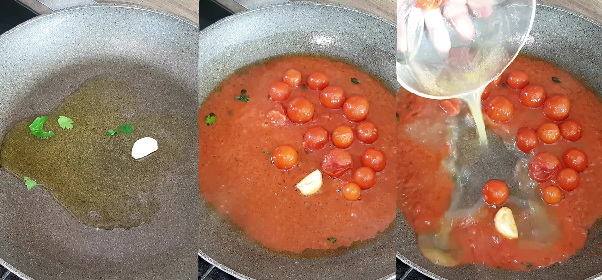 Spaghetti con cozze al pomodoro