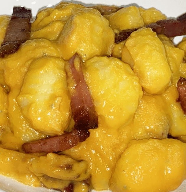 Gnocchi zucca, gorgonzola e speck