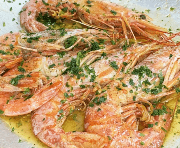 Gamberoni al Brandy in padella