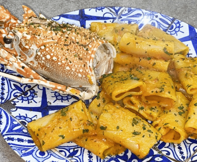 Paccheri con crema di aragosta