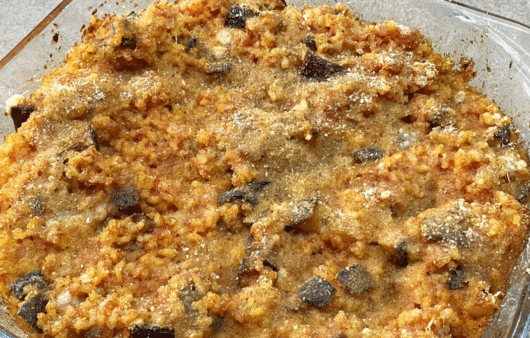 Riso al forno con melanzane al profumo di peperone