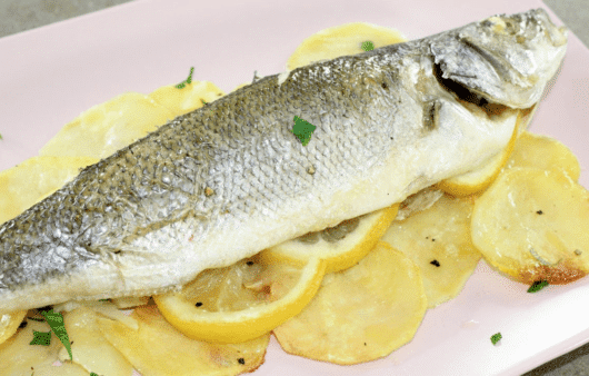 Spigola al forno con patate