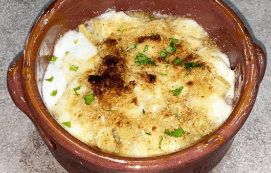 Pasta e patate al forno con gli avanzi della parmigiana di patate