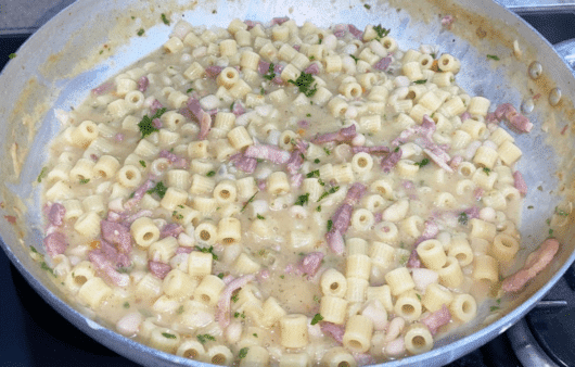 Pasta fagioli e pancetta