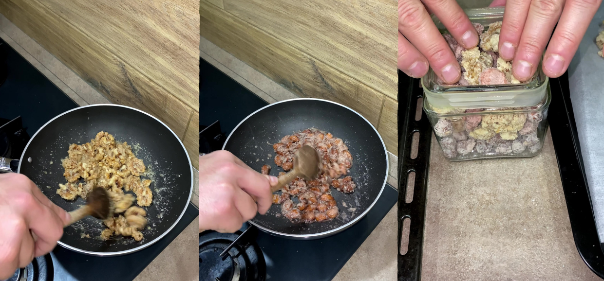 Mandorle, noci e nocciole pralinate
