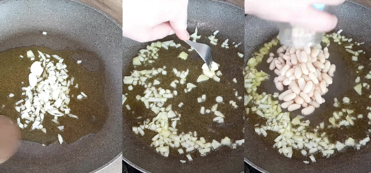 Pasta tonno, fagioli e olive nere