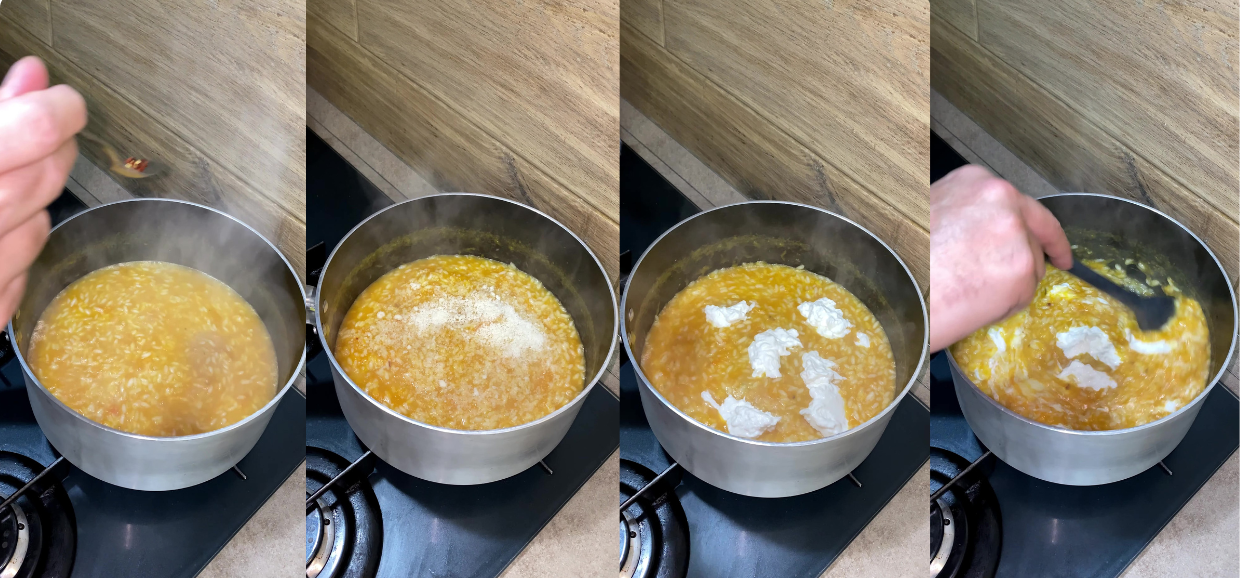 Risotto con zucca e burrata