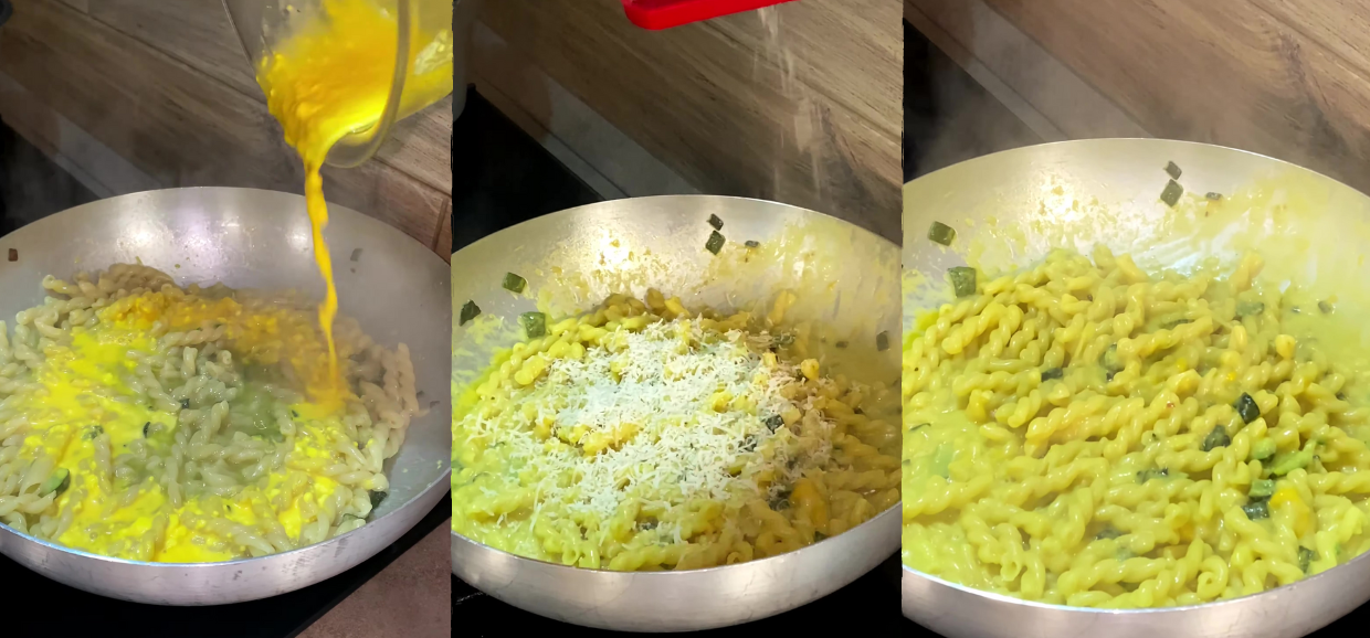 Pasta con zucchine, zafferano e stracchino