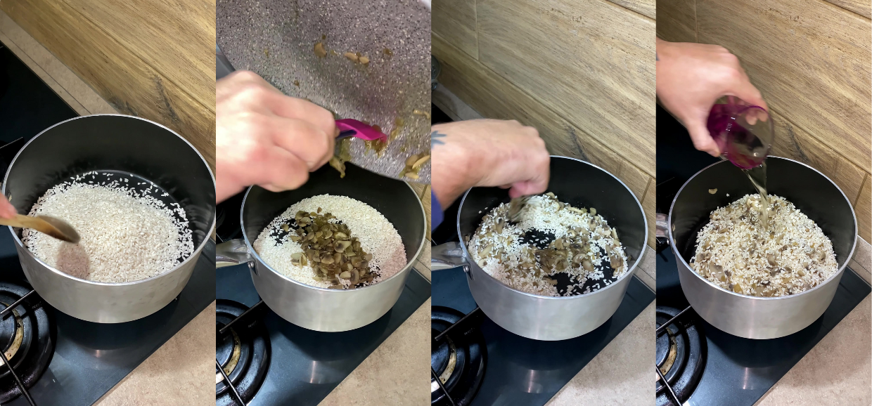 Risotto champignon, speck e provola affumicata