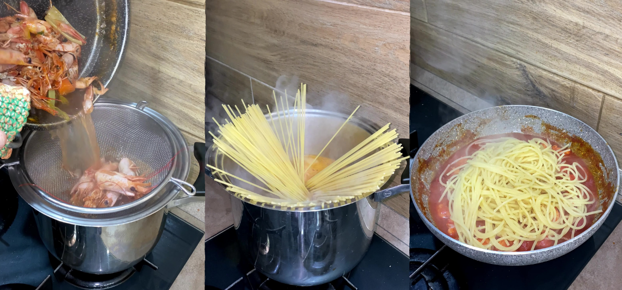 Spaghetti gamberi e pomodorini