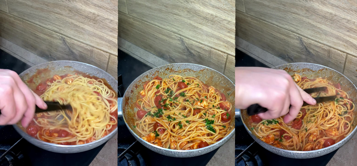 Spaghetti gamberi e pomodorini