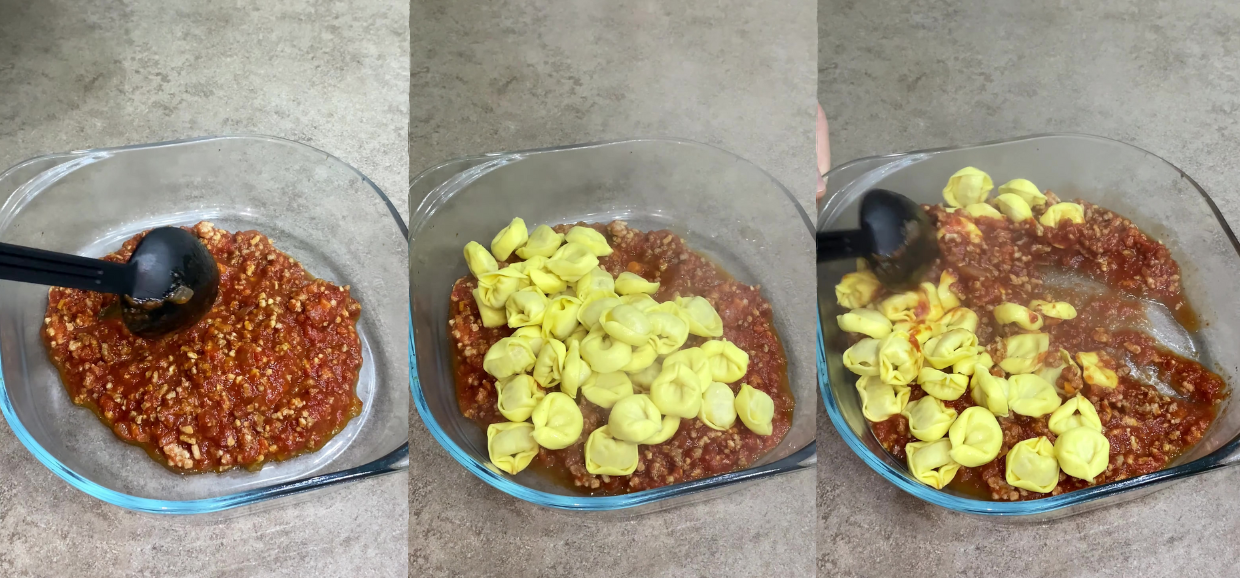 Tortellini al ragù gratinati al forno