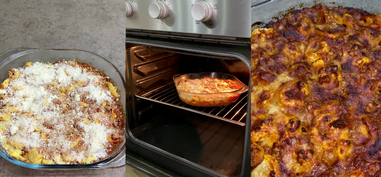 Tortellini al ragù gratinati al forno