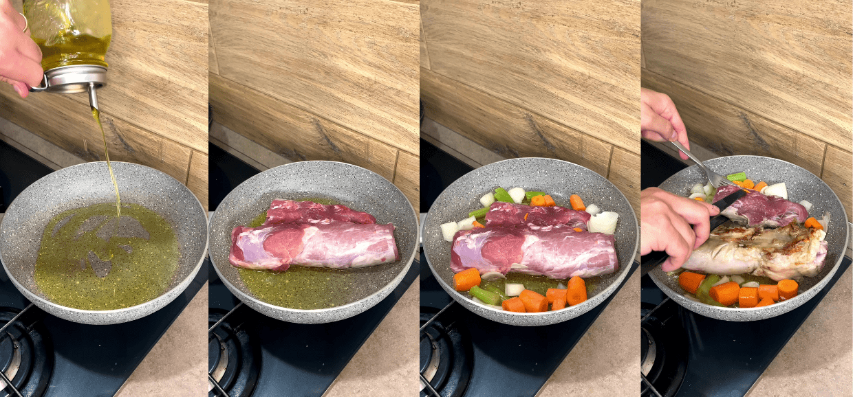 Filetto di maiale in padella al vino bianco