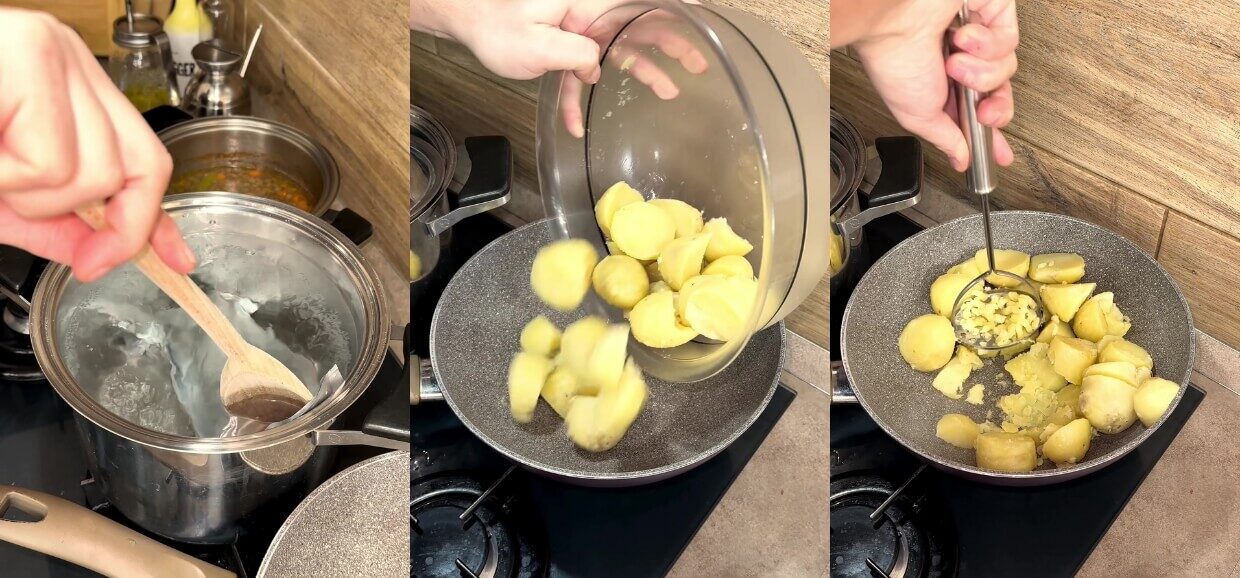 Cotechino lenticchie e purè di patate nei cestini di parmigiano