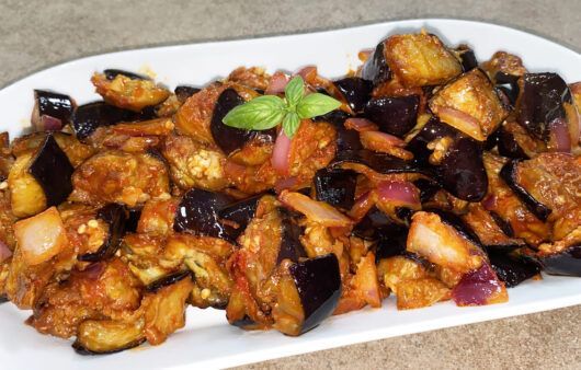 Melanzane fritte con cipolla di tropea