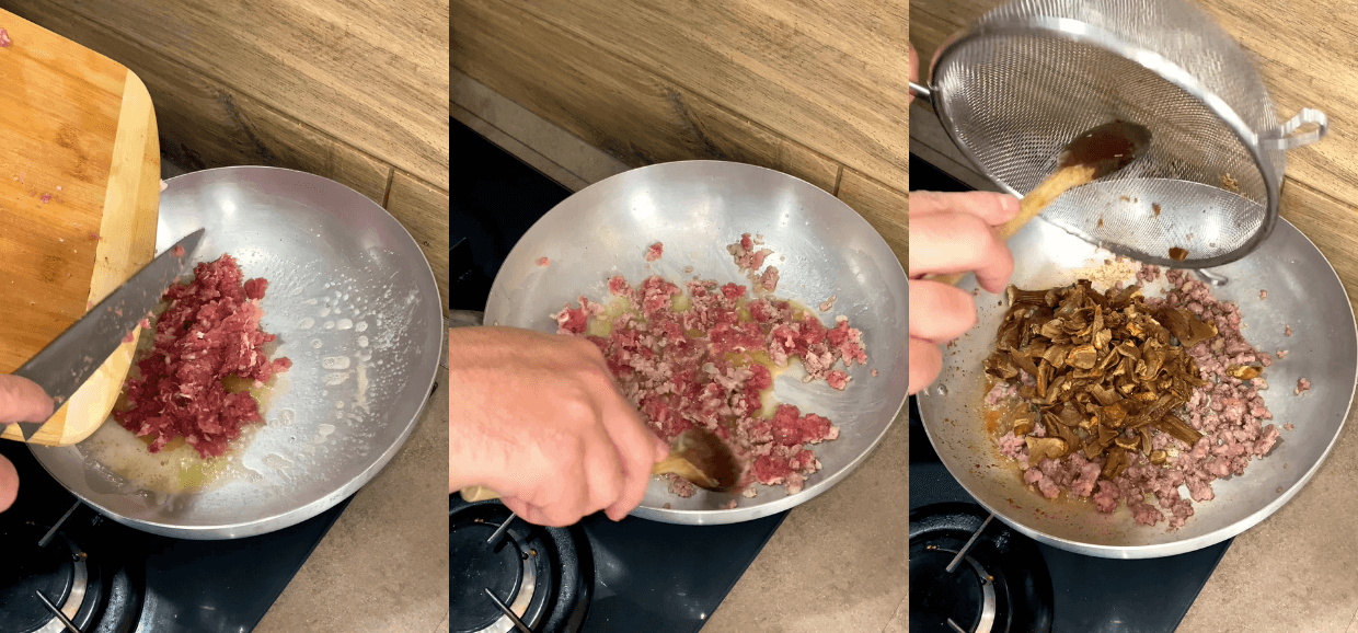 Pappardelle porcini, tartufo e salsiccia