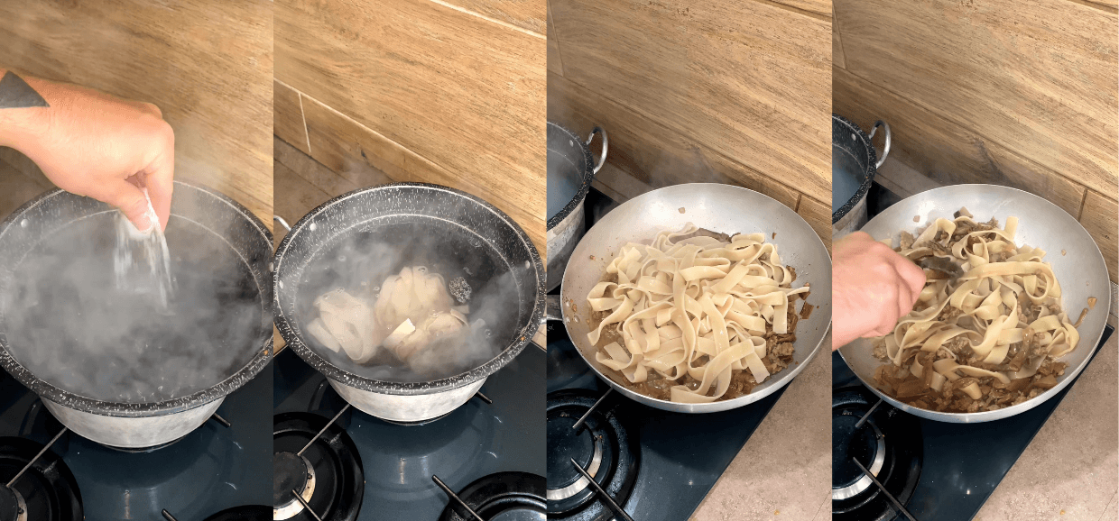 Pappardelle porcini, tartufo e salsiccia