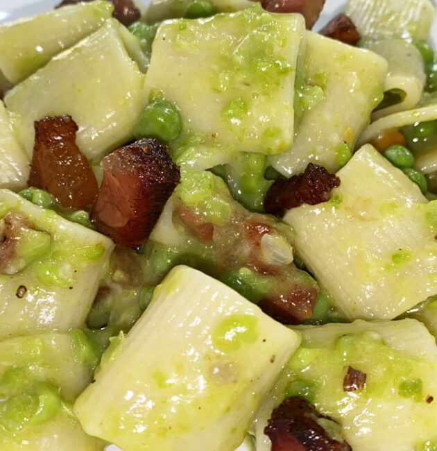 Pasta piselli e guanciale