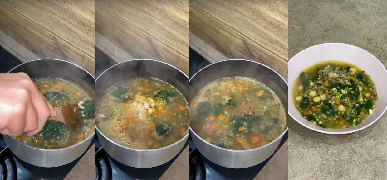 Zuppa di farro con legumi e verdure