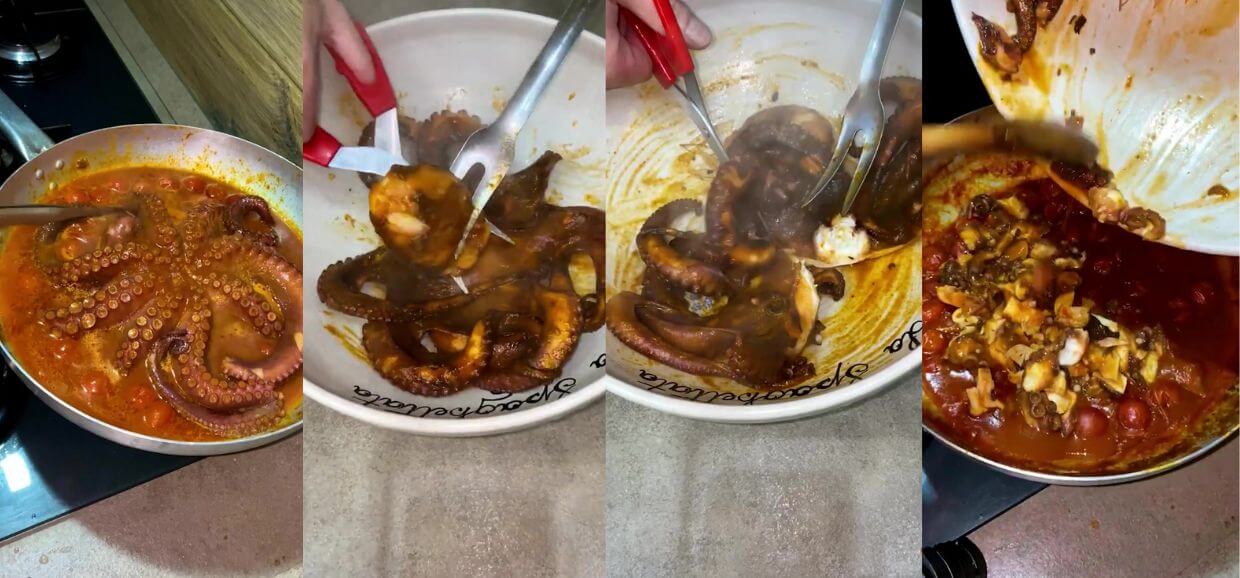 Calamarata con polpo e pomodorini
