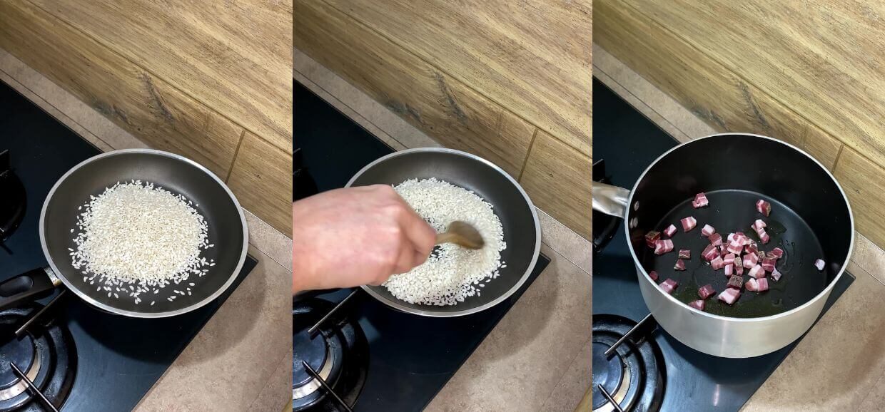Risotto zafferano e pancetta velocissimo