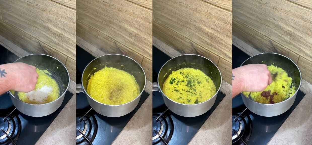 Risotto zafferano e pancetta velocissimo