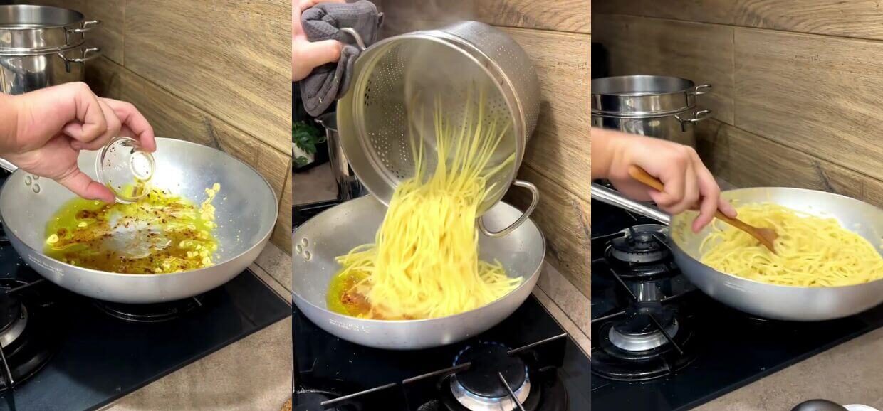 Spaghetti aglio, olio e peperoncino con lime