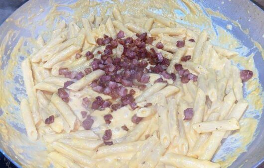 Pasta zucca, Philadelphia e pancetta