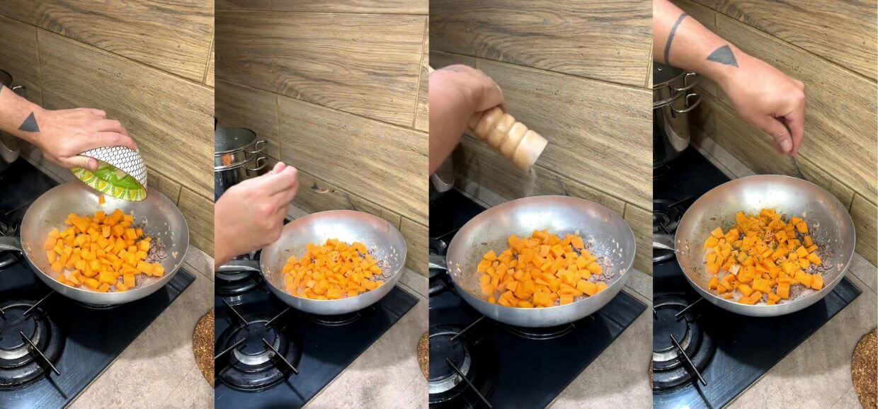 Pasta zucca e macinato