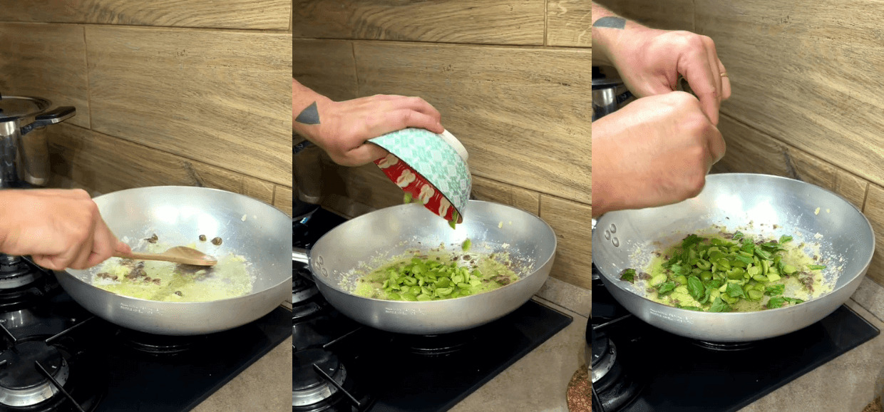 Spaghetti al tonno con burro e basilico