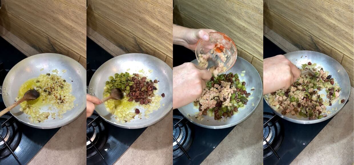 Linguine tonno e olive al pomodoro