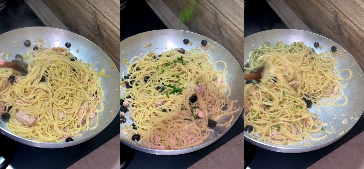 Spaghetti tonno e olive velocissimi