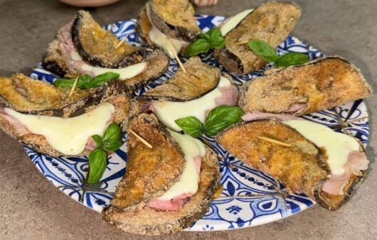 Melanzane a portafoglio ripiene al forno