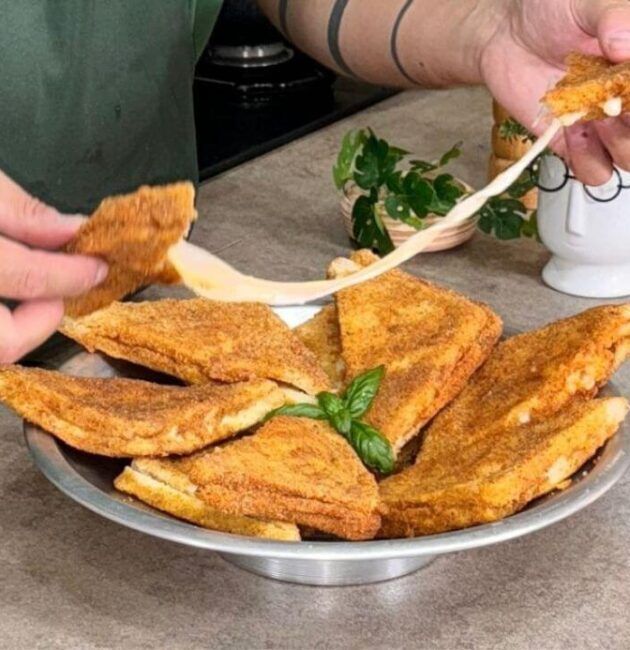 Mozzarella in carrozza con mortadella