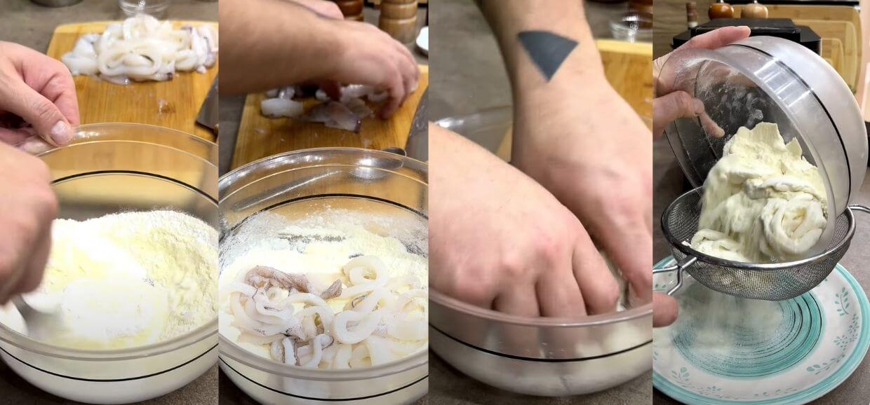 Calamari croccanti in friggitrice ad aria