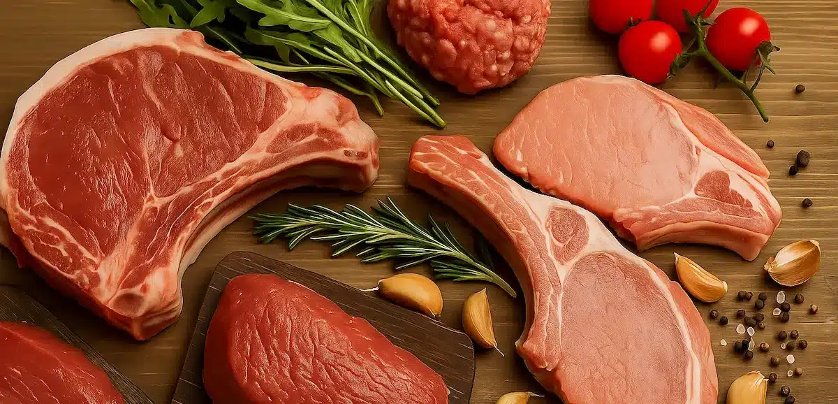 Tagliere con carne 100% italiana fresca e selezionata, simbolo di qualità e filiera controllata