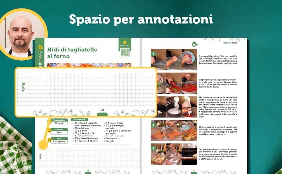 Gli spazi annotazione per il cliente sul nuovo libro di Carlo Gaiano - ricettario 100 ricette a modo mio