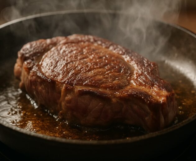 Il momento in cui la carne dovrebbe dorare… ma rilascia acqua.