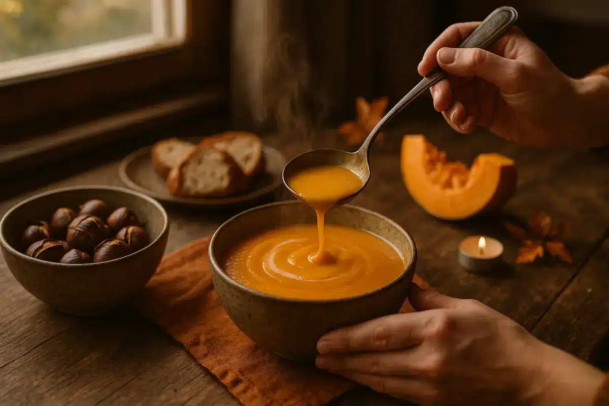 Piatti in tavola serviti caldi per un autunno profumato